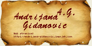 Andrijana Gidanović vizit kartica